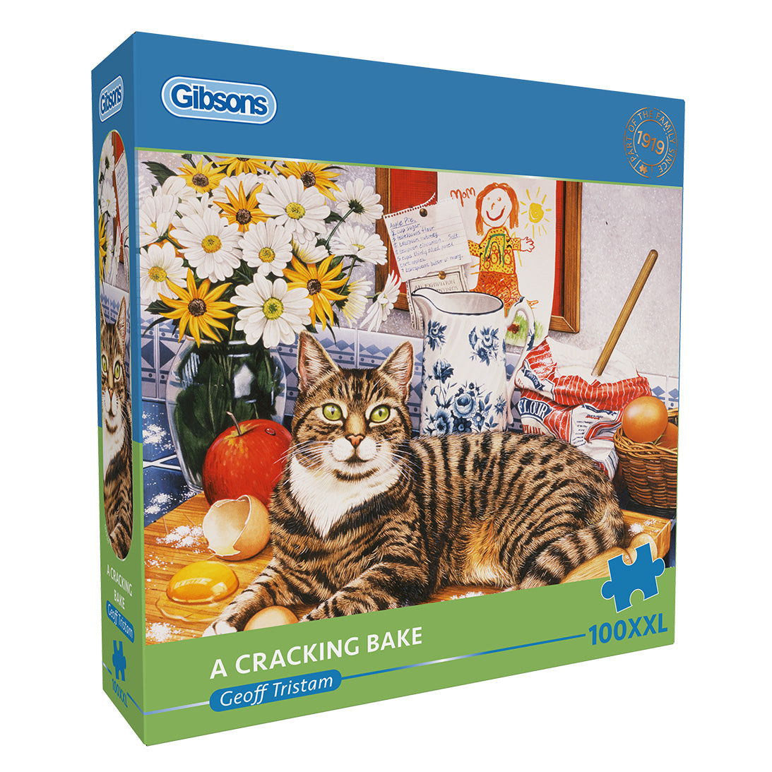 A Cracking Bake 100XXL puzzle in blue Gibsons retail box