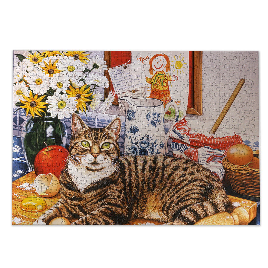 A Cracking Bake 100XXL puzzle in blue Gibsons made up on white background