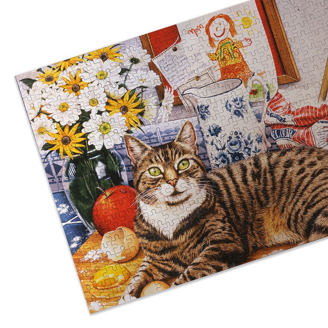 A Cracking Bake 100XXL puzzle in blue Gibsons made up detail on white background