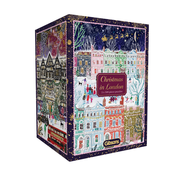 Gibsons Christmas in London 3x500 Gift Multi-box Set Jigsaw Puzzle