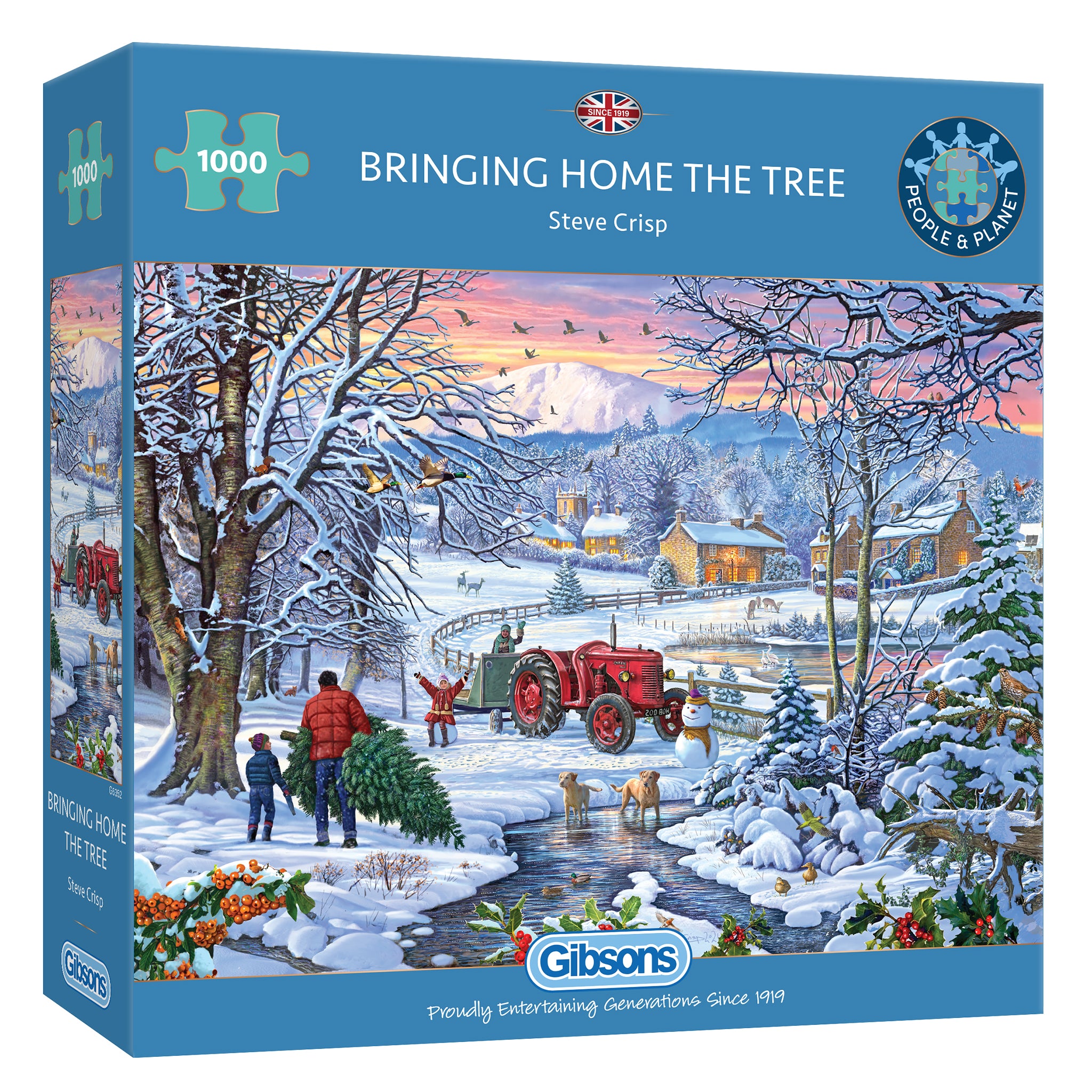 bringing home the tree 1000 piece christmas jigsaw puzzle