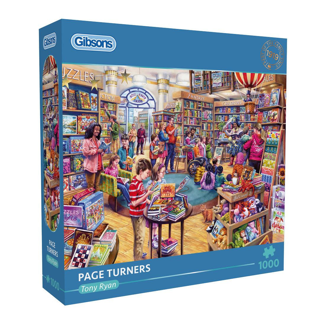 Gibsons Page Turners 1000 pc jigsaw puzzle in blue retail box