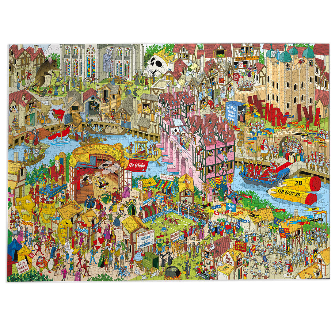 Jokesaws Shakespeare Shake-up 1000 Piece Jigsaw Puzzle by Gibsons made up on white background