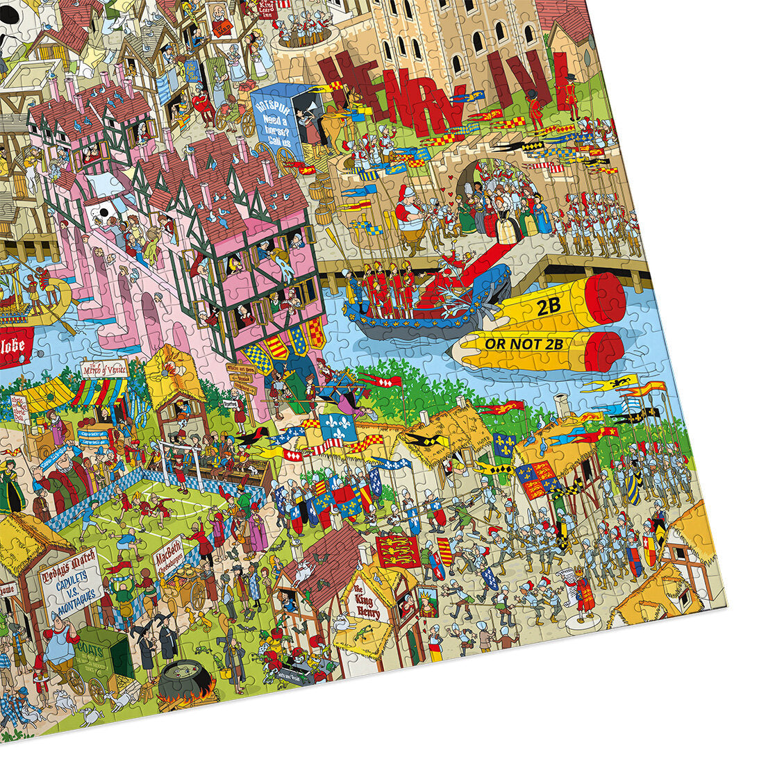 Jokesaws Shakespeare Shake-up 1000 Piece Jigsaw Puzzle by Gibsons made up detail on white background