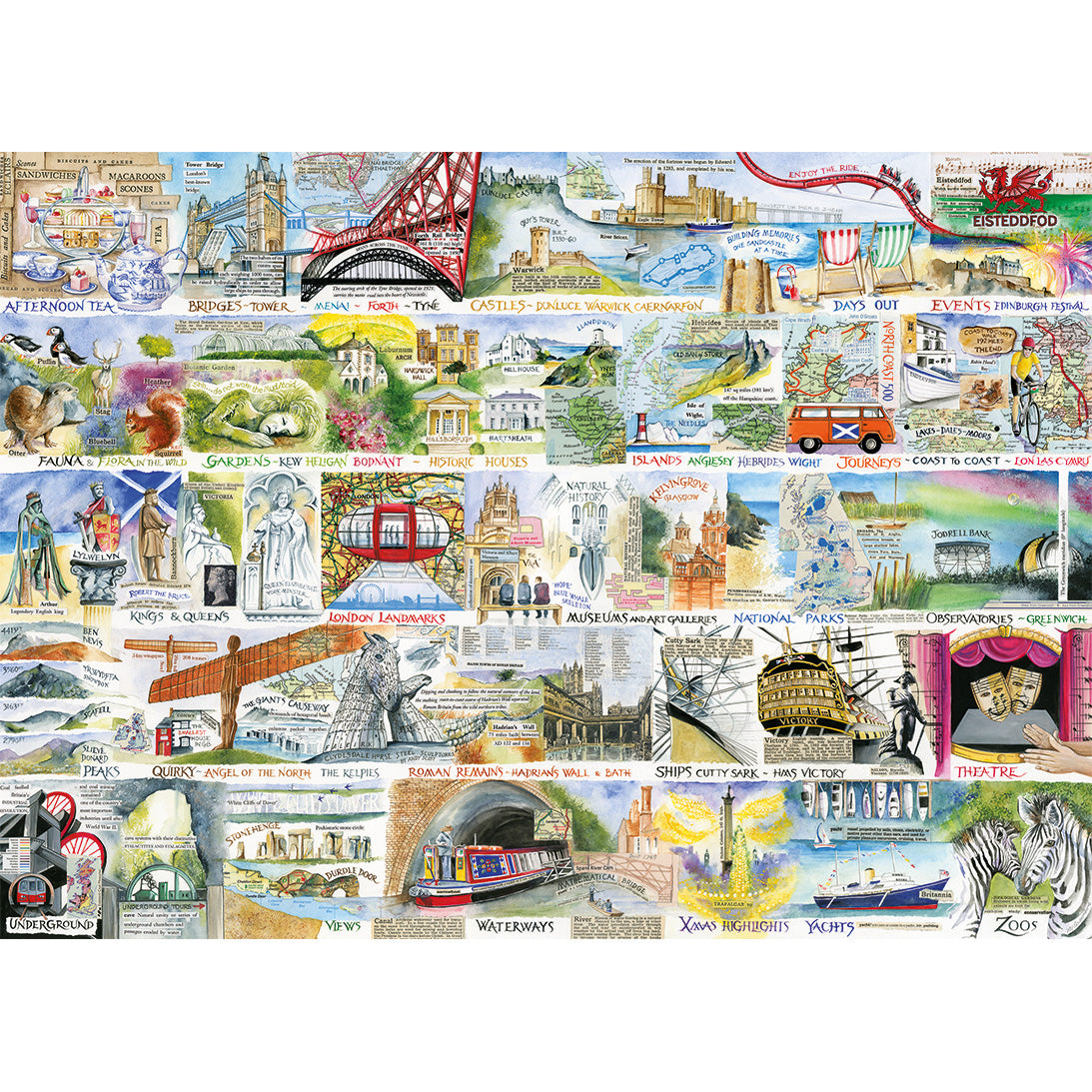 Gibsons Brilliant & British 1000 piece jigsaw puzzle for adults Poster