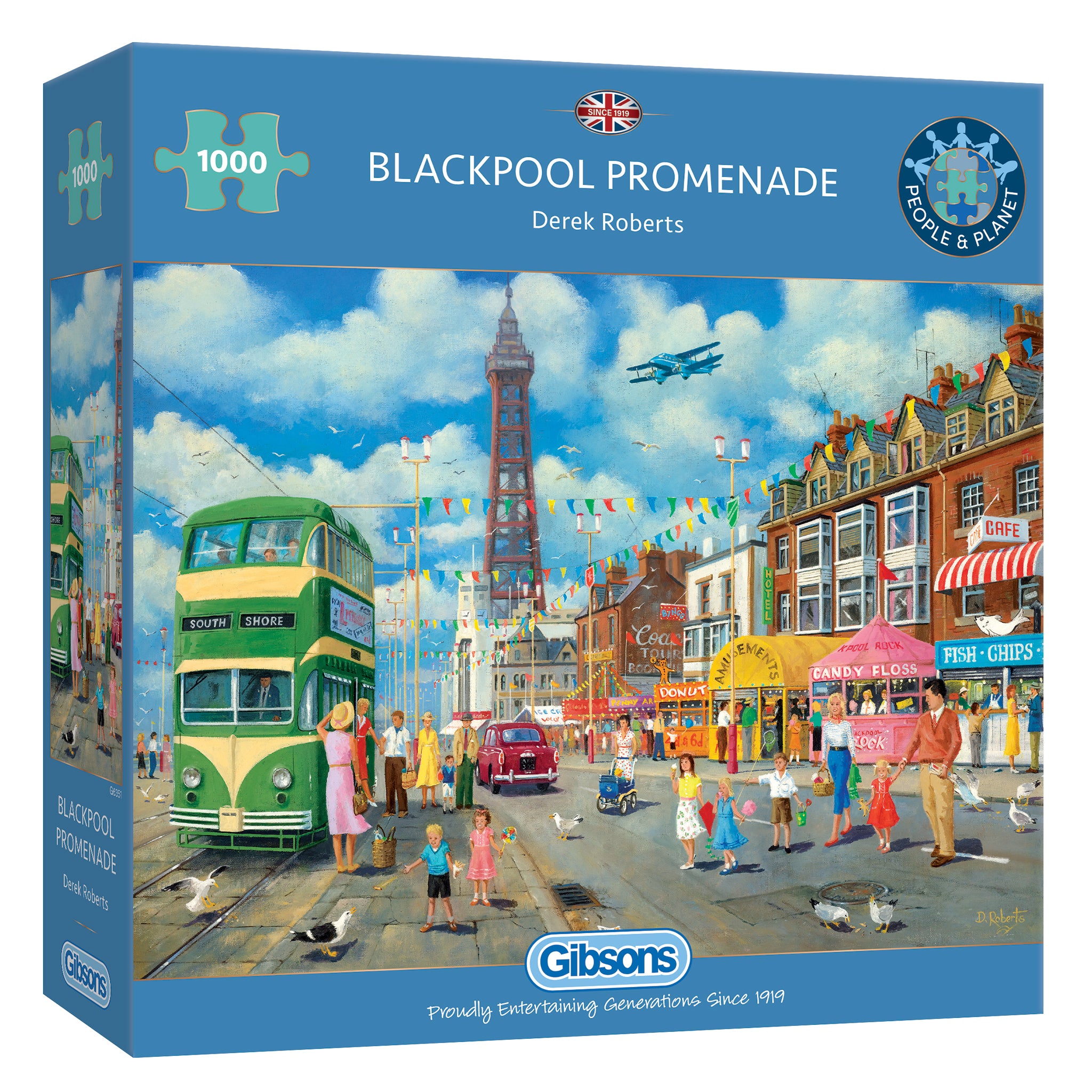 G6351 Blackpool Promenade 1000 piece jigsaw puzzle by derek roberts