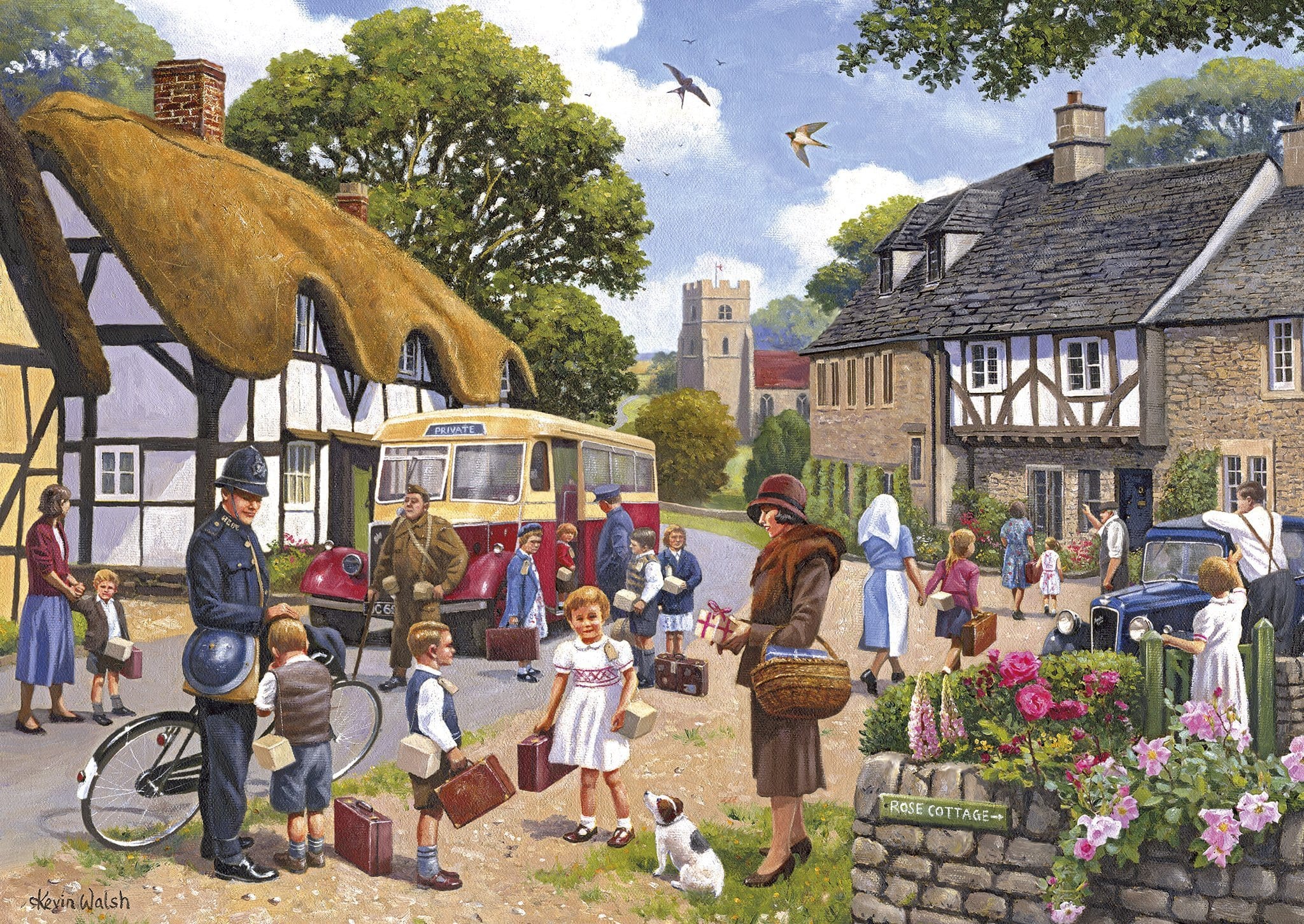 The Evacuees (4 in a box) 500 piece jigsaw puzzles for adults from Gibsons  | Sustainably made using 100% Recycled Board