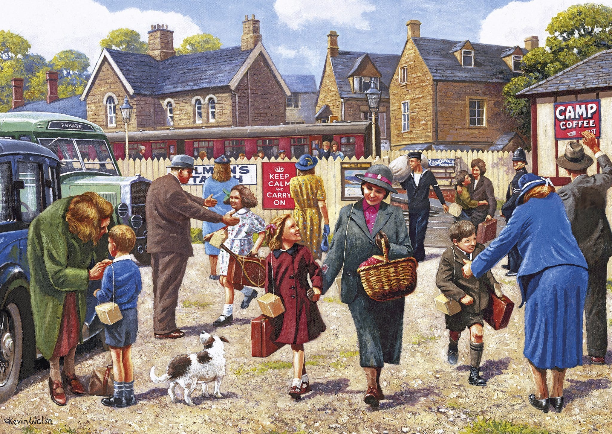 The Evacuees (4 in a box) 500 piece jigsaw puzzles for adults from Gibsons  | Sustainably made using 100% Recycled Board