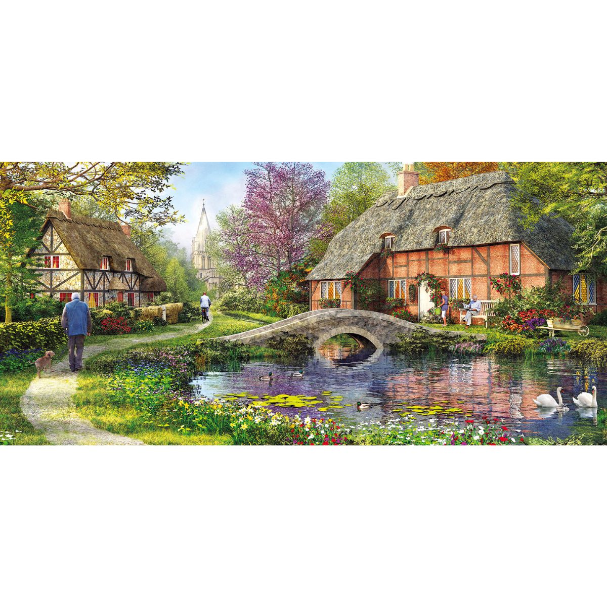 Gibsons Cottage by the Brook 636 Piece Jigsaw Puzzle for Adults