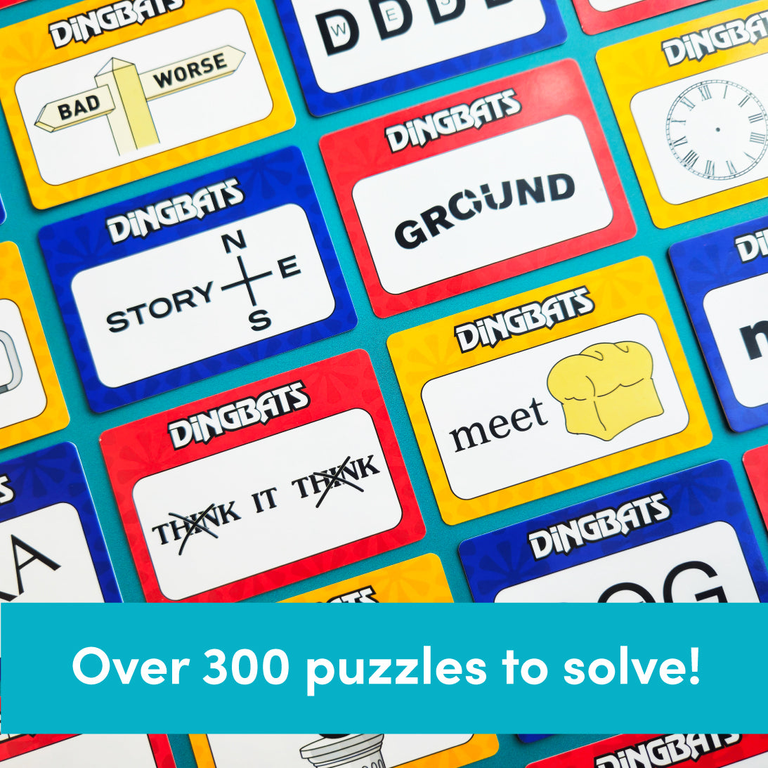Examples of  'Dingbats' several colourful game cards with different levels