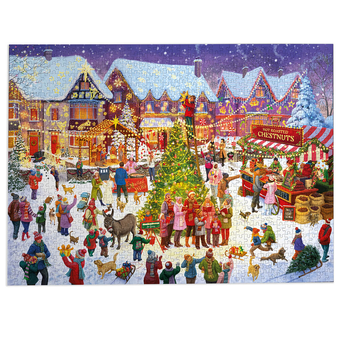 Gibsons The Season for Giving 1000 piece jigsaw puzzle for adults made up on white background