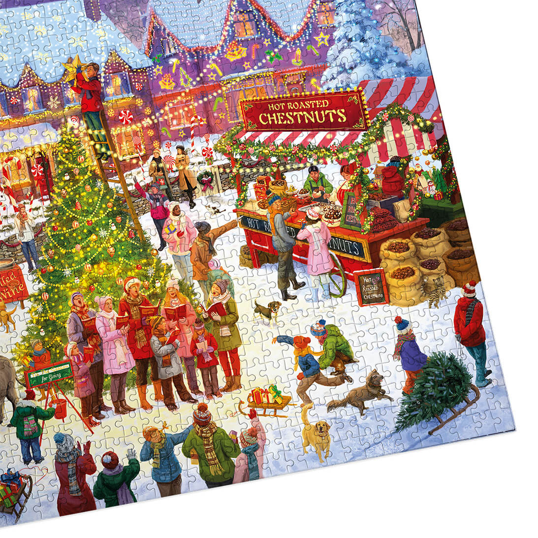 Gibsons The Season for Giving 1000 piece jigsaw puzzle for adults made up detail on white background