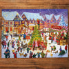 Gibsons The Season for Giving 1000 piece jigsaw puzzle for adults made up on wooden table