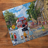 The Lollipop Lady Extra Large 100XXL Piece Jigsaw Puzzle made up detail on wooden table