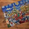 Gibsons Christmas Switch On 100 XXL Extra Large Piece Jigsaw Puzzle made up detail on wooden table
