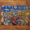 Gibsons Christmas Switch On 100 XXL Extra Large Piece Jigsaw Puzzle made up on wooden table