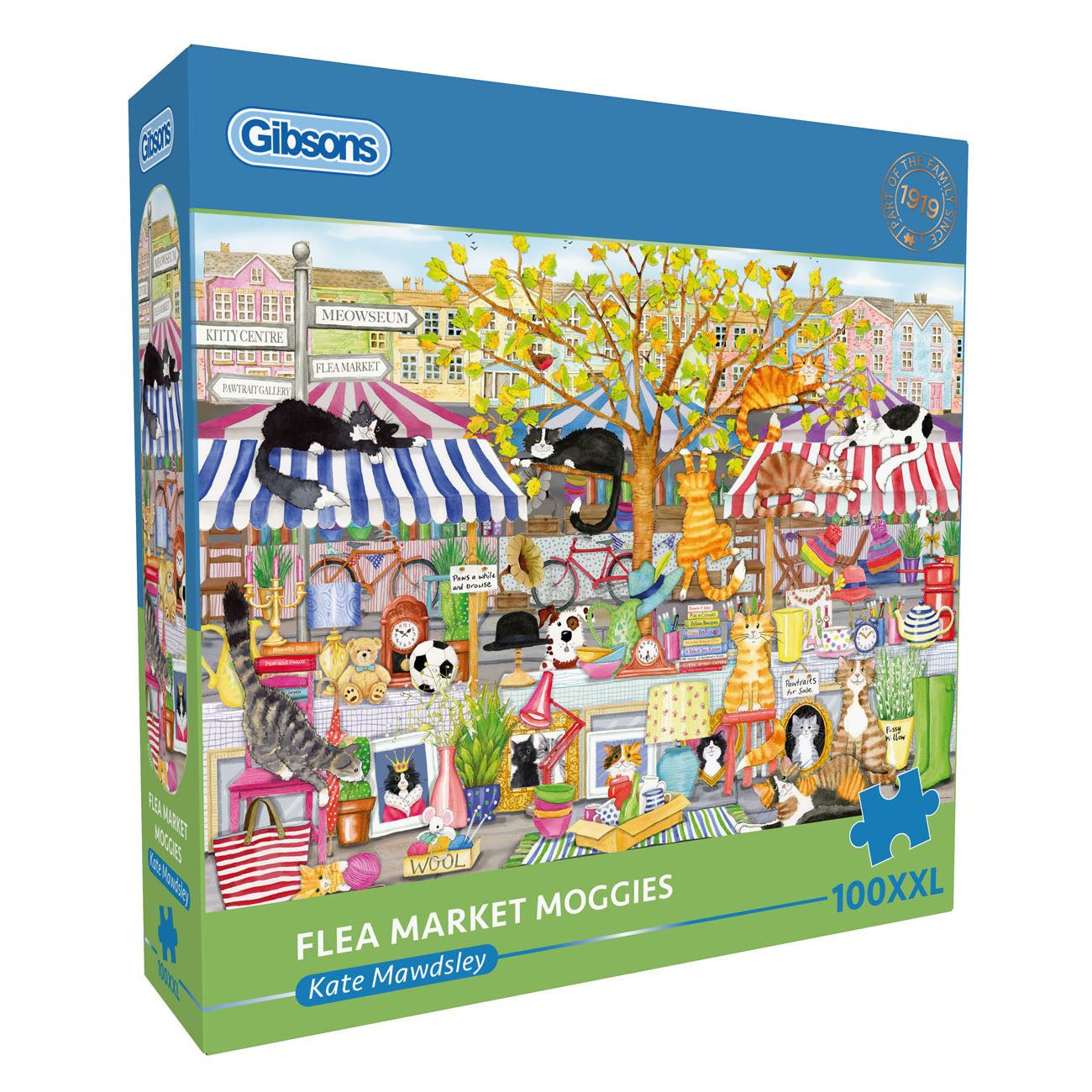 Gibsons Flea Market Moggies 100 XXL jigsaw puzzle for adults