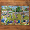Gibsons Around the Maypole 250 extra large piece jigsaw puzzle made up on wooden table