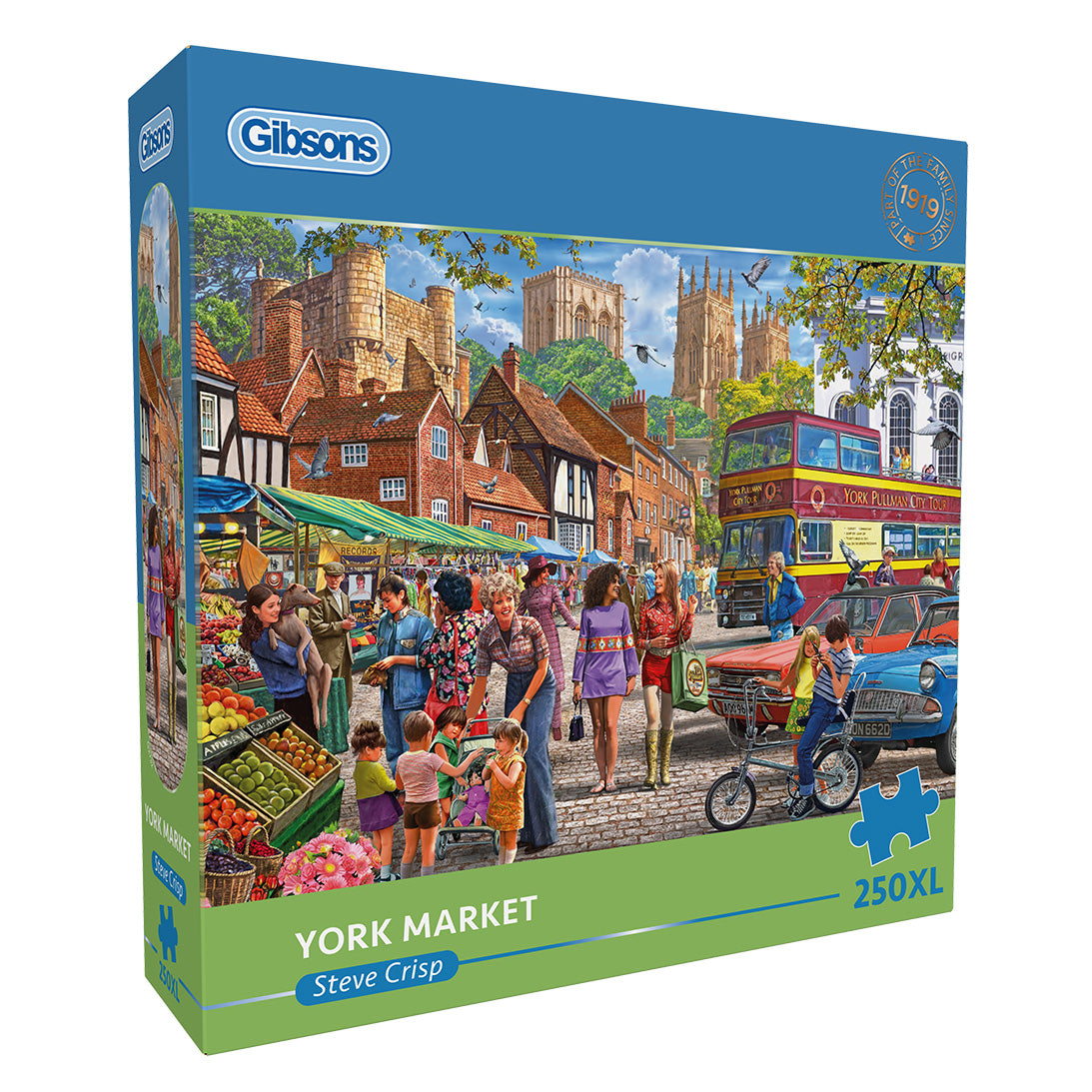Gibsons York Market 250 extra large piece jigsaw puzzle in blue retail box