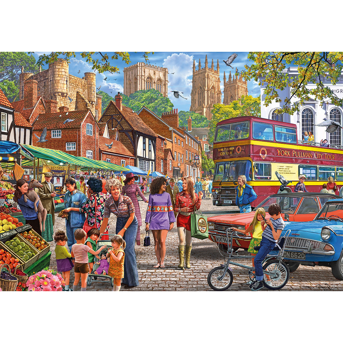 Gibsons York Market 250 extra large piece jigsaw puzzle beautiful poster