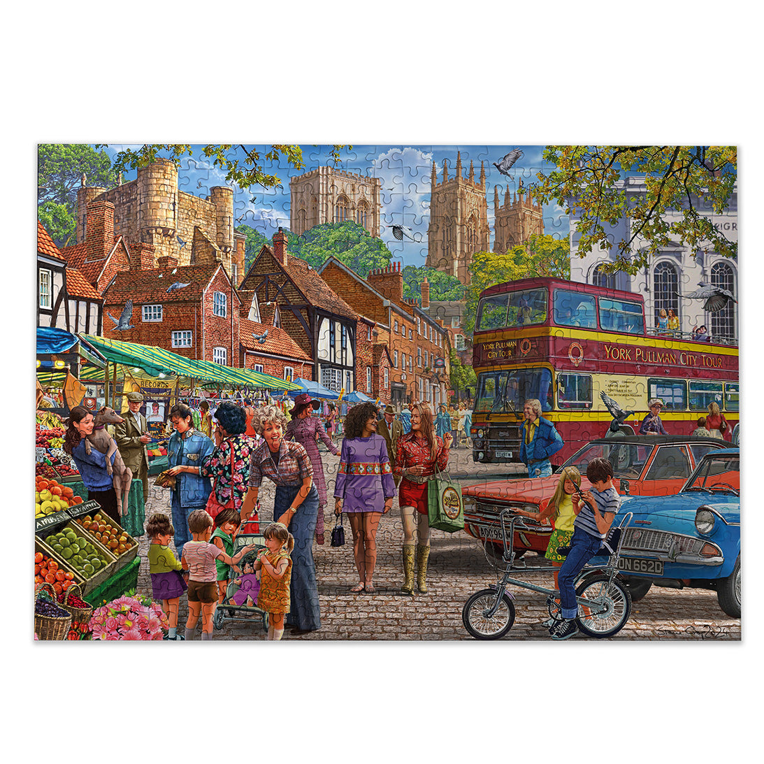 Gibsons York Market 250 extra large piece jigsaw puzzle made up on white background