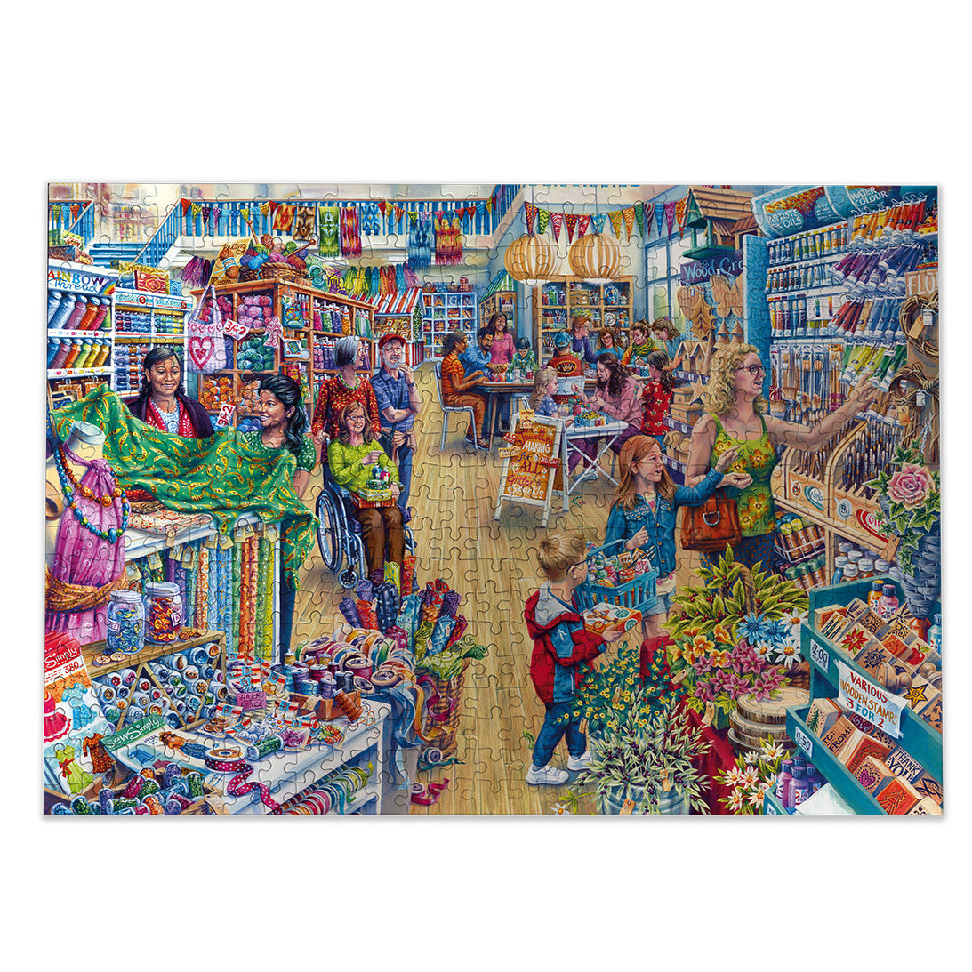 Gibsons Crafter's Paradise 250 Extra Large piece jigsaw puzzle made up on white background