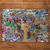 Gibsons Crafter's Paradise 250 Extra Large piece jigsaw puzzle made up on wooden table
