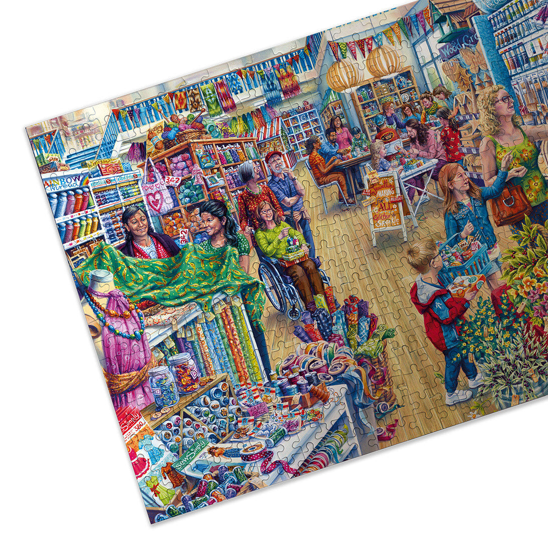 Gibsons Crafter's Paradise 250 Extra Large piece jigsaw puzzle made up detail on white background