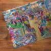 Gibsons Crafter's Paradise 250 Extra Large piece jigsaw puzzle made up detail on wooden table