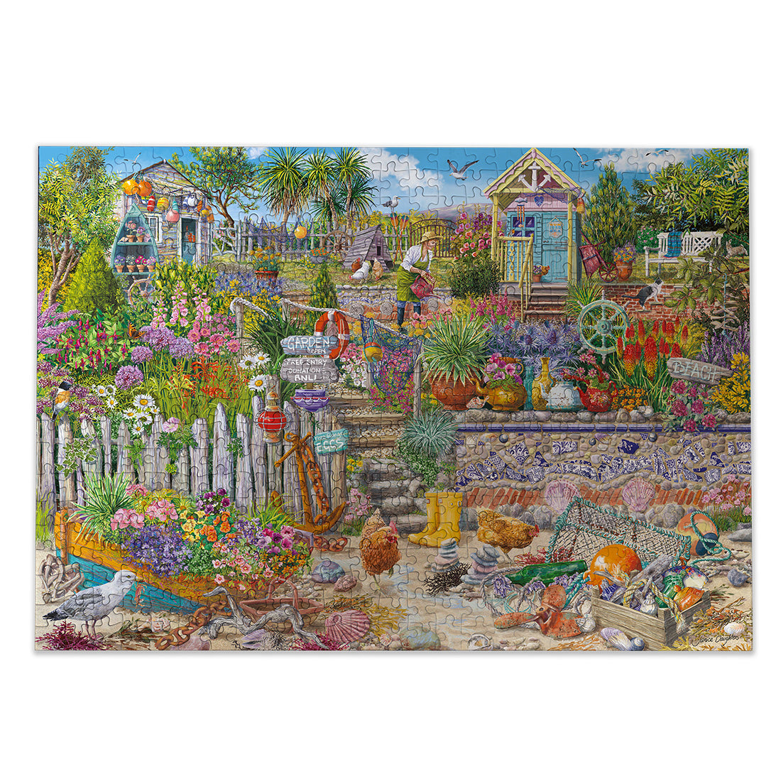 Beachcomber's Garden Extra Large 250XL Piece Jigsaw Puzzle made up on white background