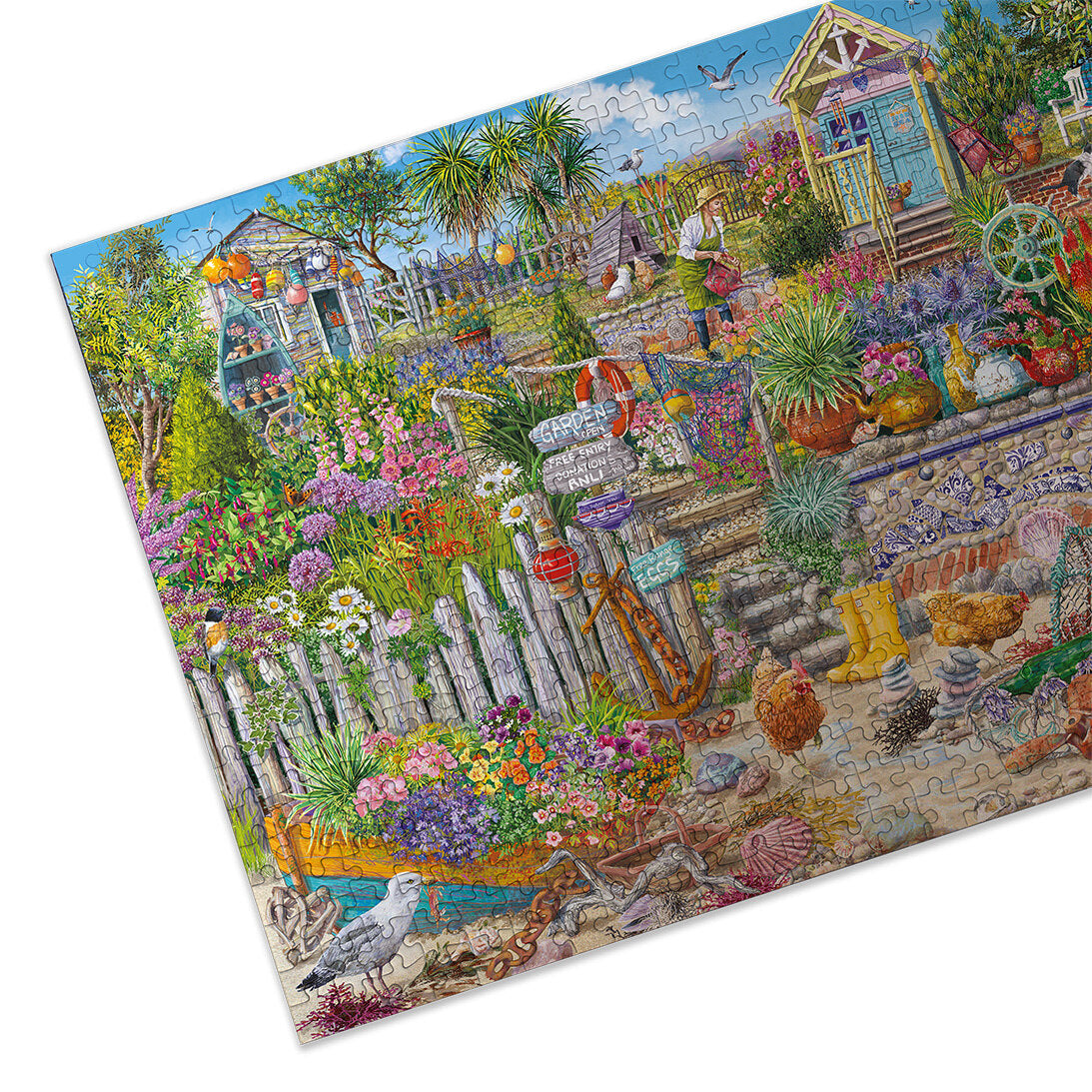 Beachcomber's Garden Extra Large 250XL Piece Jigsaw Puzzle made up on white background