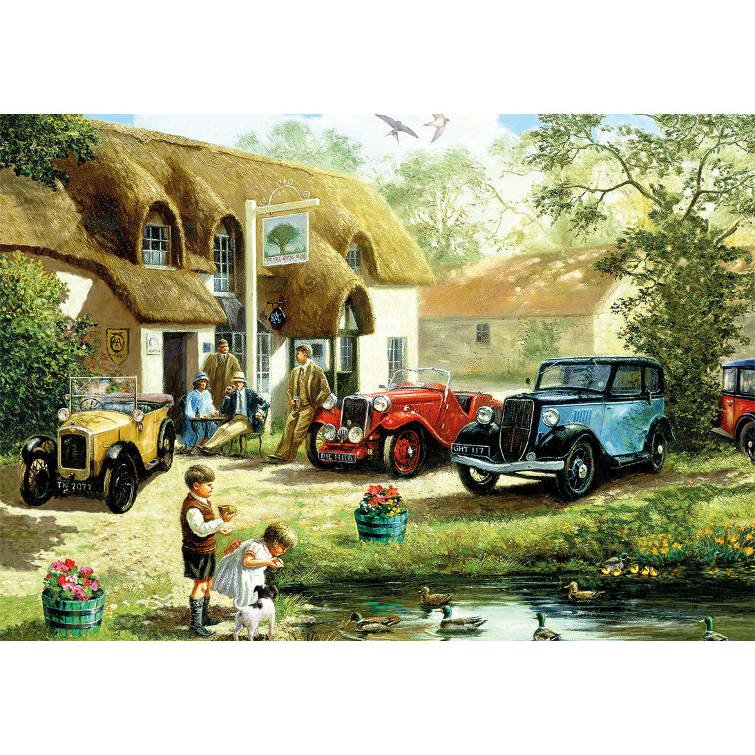 Feeding the Ducks 500 Piece Jigsaw Puzzle by Gibsons stunning poster