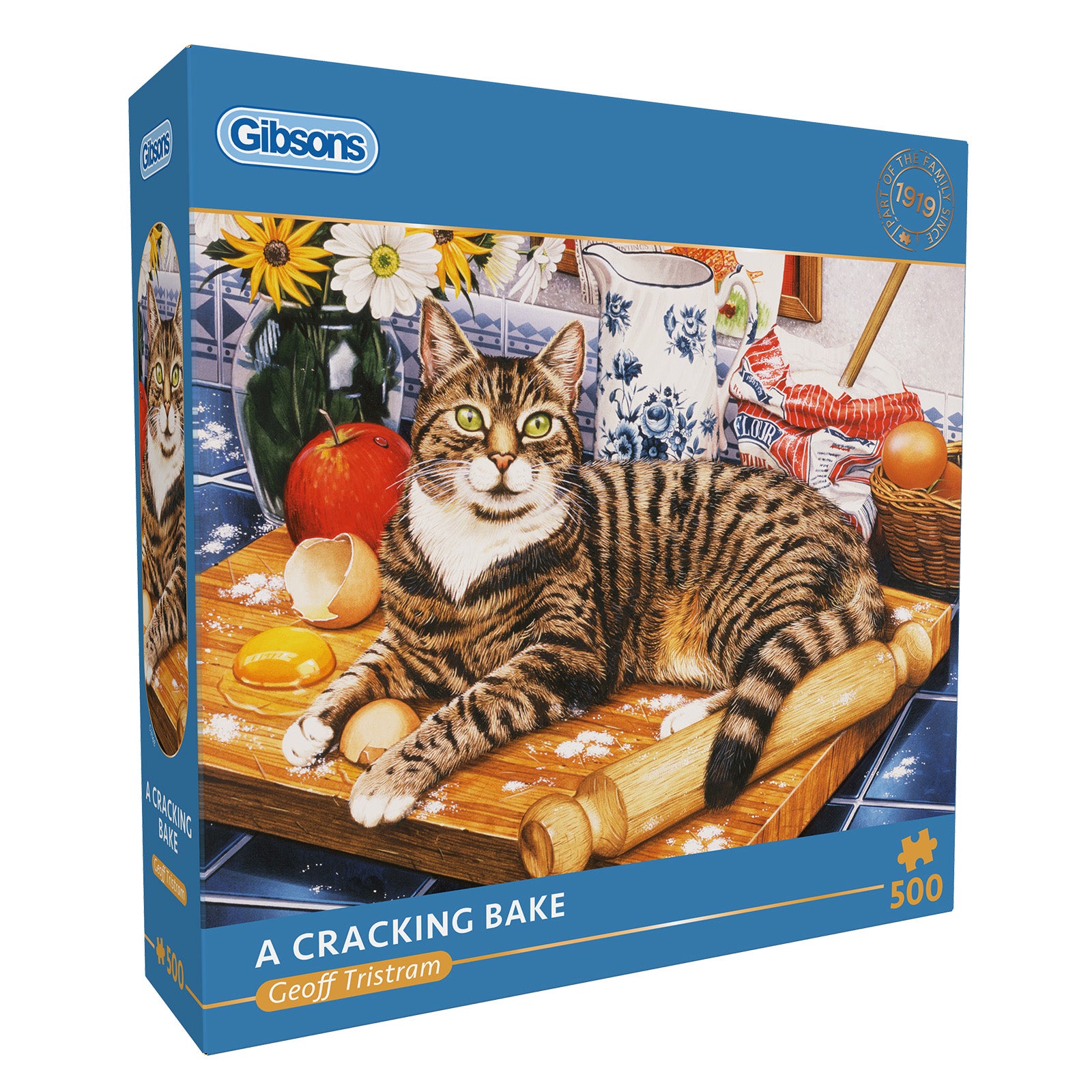 Gibsons A Cracking Bake 500 Piece Jigsaw Puzzle for Adults in blue retail box