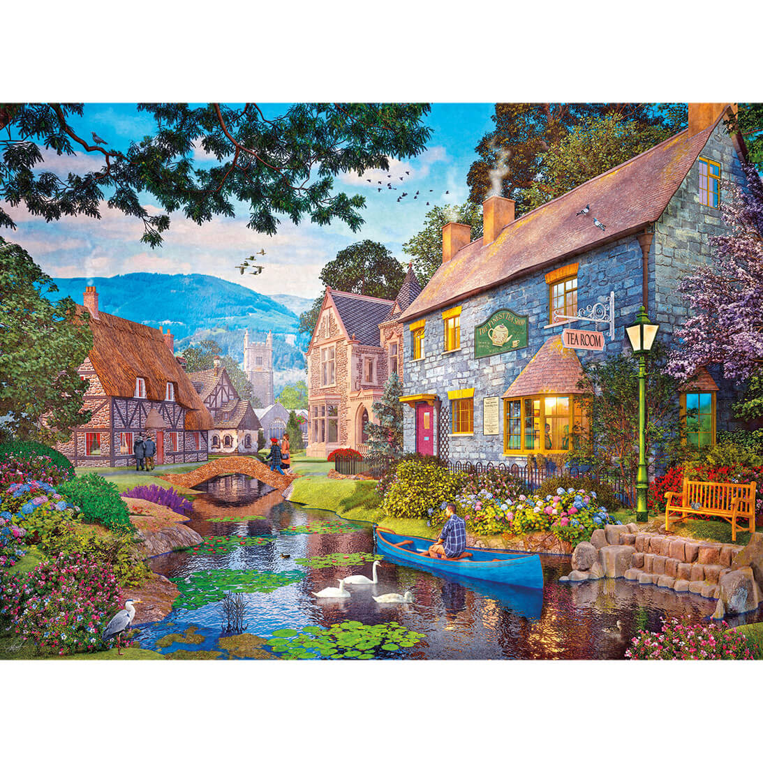 Gibsons Tea on the River 500 Piece Jigsaw Puzzle for Adults the Poster