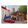 Gibsons Touring the Town 500 Piece Traditional Nostalgic Jigsaw Puzzle for Adults made up on white background