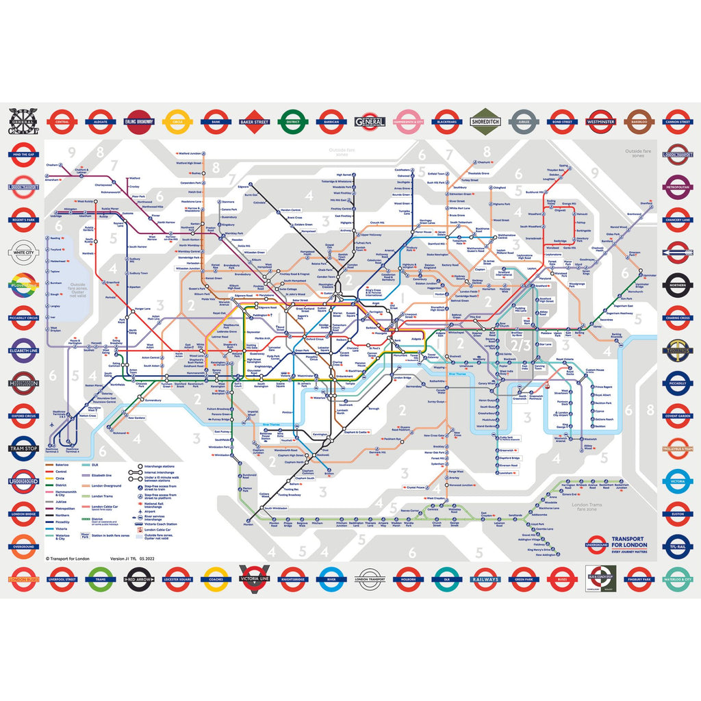 London Tube Map 500 piece TFL jigsaw puzzle by Gibsons games