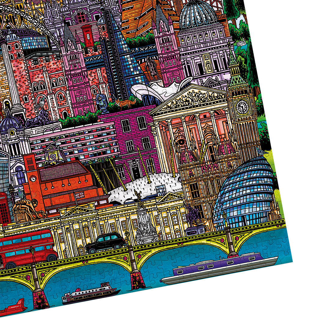 London Cityscape 500 Piece Jigsaw Puzzle by Gibsons detail made up on white background