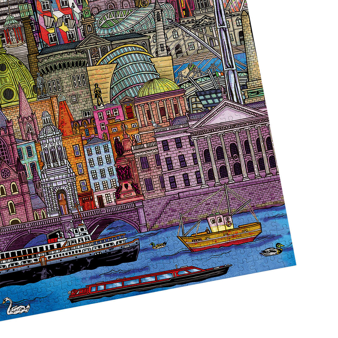 Gibsons Dublin Cityscape 500 Piece Jigsaw Puzzle made up detail on white background