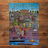 Gibsons Dublin Cityscape 500 Piece Jigsaw Puzzle made up on wooden table