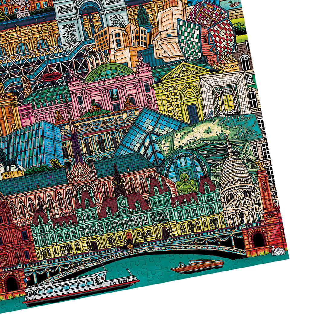 Gibsons Paris Cityscape 500 Piece Jigsaw Puzzle for Adults made up detail on white background