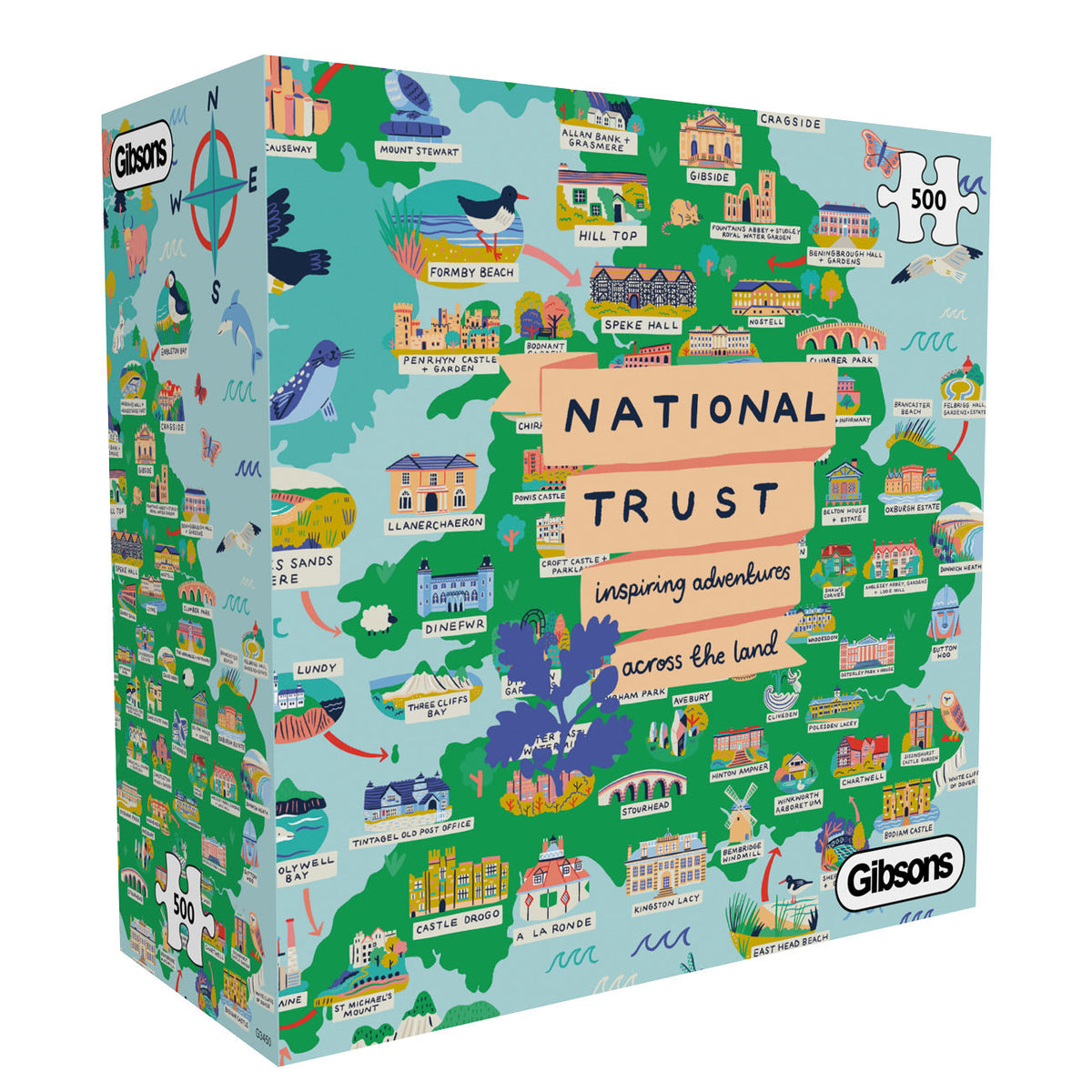 Gibsons puzzle box with National Trust design on a white background