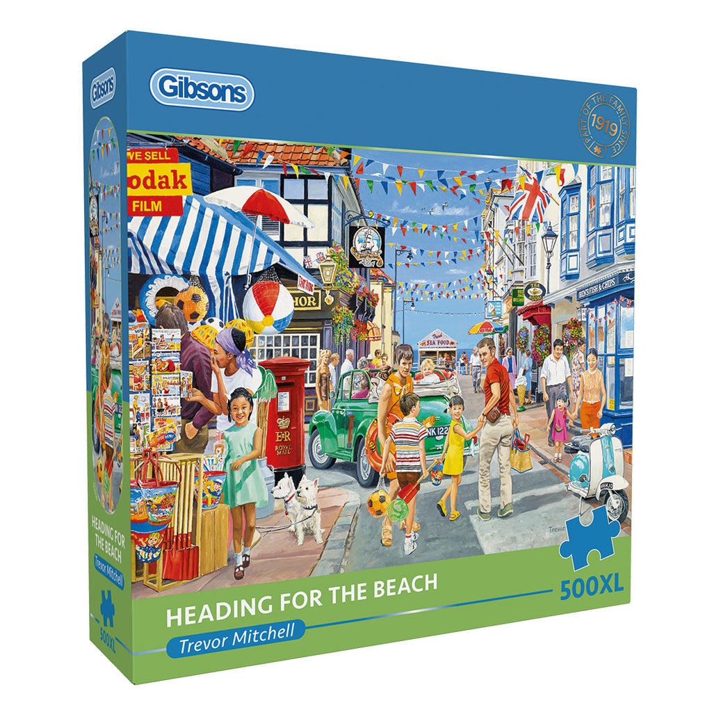 Heading for the beach G3559 gibsons 500 extra large piece jigsaw puzzle