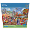 Gibsons Hastings Promenade 500 Extra Large piece jigsaw puzzle in blue retail box in front view