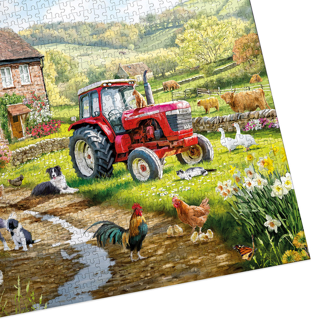 Gibsons Macneil Farm Extra Large 500 XL Piece Jigsaw Puzzle made up detail on white background