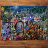 Gibsons Farmer Christmas 500 XL Extra Large Piece Jigsaw Puzzle for Adults made up wooden table