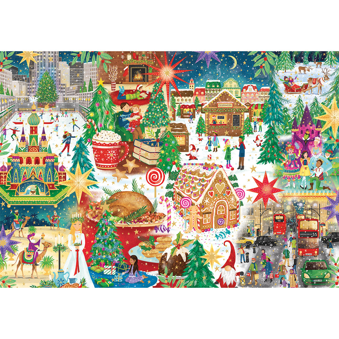 Christmas Around The World 500 Piece Jigsaw Puzzle Gibsons