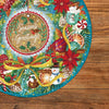 Gibsons Seasons Greetings 500 Circular Christmas Jigsaw Puzzle made up detail on wooden table