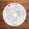 Gibsons TfL Circular Underground Map 500 Circular Piece Fun Jigsaw Puzzle for Adults made up on wooden table