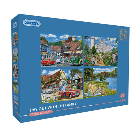 Day Out With The Family | 4 x 500 Piece Jigsaw Multi-Box – Gibsons