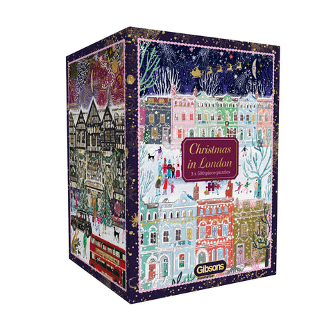 Gibsons Christmas in London 3x500 Gift Multi-box Set Jigsaw Puzzle